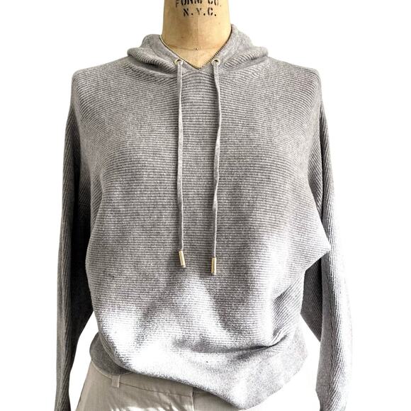 Philosophy Sweaters - Philosophy Gray Ribbed Hoodie Size S